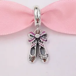 925 Sterling Silber Perlen Punk Ballerina Schuhe baumeln Charm Charms passend für europäischen Pandora-Stil Schmuck Armbänder Halskette 798339CZ AnnaJewel