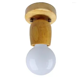 Luces de techo lámpara Led de madera nórdica E27 tornillo de enchufe para dormitorio pasillo balcón color iluminación del hogar