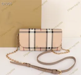 Luxury Designer Women's Bag Classic Pony Plaid Stripe Leather Wallet Horizontal Square Flap Business Card Holder Chain One Shoulder Crossbody Change Key Bag