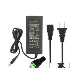 Moduły LED 12V AC DC Adapter Zasilanie 1A 2A 3A 5A 6A 10A 10A Wtyczka Adaptera 5.5 Złącze Light