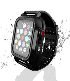 غلاف واقي الأشرطة الذكية مع أشرطة watch for Apple Watch 4 Iwatch Band 44mm 40mm أسود سوار سوار Silicone Silicen