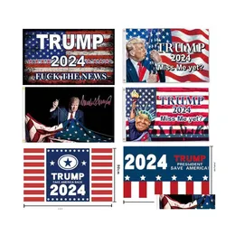 Баннер Флаг Дизайн Трамп 2024 Сэкономить американский флаг мисс меня, но флаги кампании Инвентаризация оптовая доставка Дома
