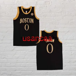 All Hafdery Jayson Tatum Black Gold Basketball Jersey Dostosuj dowolne numery xs-5xl 6xl