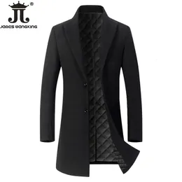Men's Wool Blends Autumn and Winter High-end Brand Fashion Boutique Warm Pure Color Casual Business Woolen Coat Windbreaker 221206