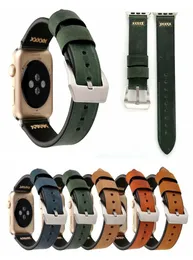 Ретро подлинные кожаные часы -ремешки для Apple Watch Band 38mm 42 -мм дизайнерский дизайнерский браслет браслет для Wome2732884