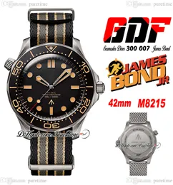 GDF 007 MIYOTA M8215自動メンズウォッチタイムスチールケースブラックセラミックダイヤルNATOナイロンストラップ210.92.42.20.01.001 2023 Puretimewatch Watches