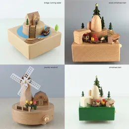 Decorative Objects Figurines Children Toy Wood Crafts Vintage Retro Birthday Gift Home Decor Accessories Kawaii Carousel Musical Boxes Chirstmas Year 221206