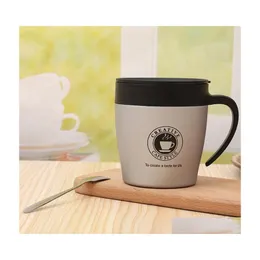 Tazze Tazza in acciaio inossidabile Bicchiere per caffè espresso da lavoro Novità Manico per cintura portatile Tazza da regalo Favore Cucina Articolo 22Jq Ii Drop Delivery Ho Dhmzd