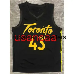 Вся вышивка 43# Siakam Black Golden Basketball Jersey Настройка любого номера имя XS-5XL 6xl