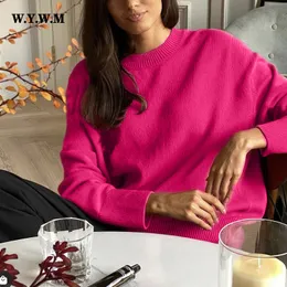 Swetry damskie WYWM Winty ciepły dzianiny O SWEATER SWORM KOREBALNY ELEGANTOWANY Basic Pullover Ladies Lose miękkie zielone odzież 221206