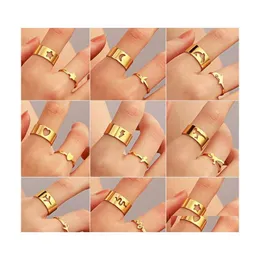 Cluster Rings Hollow Out Ring Couple Jewelry Plane Love Dinosaur Adjustable Rins Retro Opening Hand Ornament Men Women 5975 Q2 Drop D Dhpi5