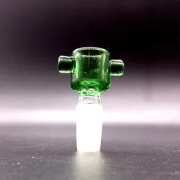 Tigela de vidro verde corrediça com tela embutida 14 mm 18 mm Acessórios masculinos para fumar para ferramentas de punção manual