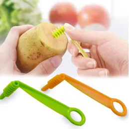 Sublimation Tools Cucumber Spiral Slicer Potato Fruit Vegetable Roll Rotary Chipper Creative Home Kitchen Tool Vegetables Spiral Knife SN4260