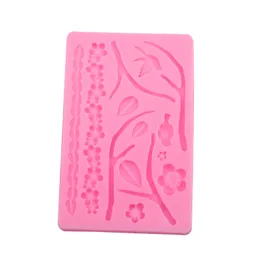Plum Branch Silicone Mold Nature Designs Fondant and Gum Paste Cake Decorating Polymer Clay Harts Baking Supplies MJ1250