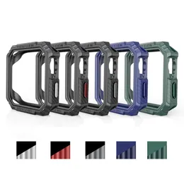 Cool Carbon Fiber Case для Apple Watch Series 7 6 5 4 SE Tough Armor TPU Shockprotecter Protect Protect Protect5371722