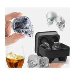 Ice Cream Tools Sublimation Tools 3D Skl Sile Ice Cube Maker Chocolate Mold Tray Cream Diy Whiskey Cocktail Inventory Wholesale Drop Dh6Fa