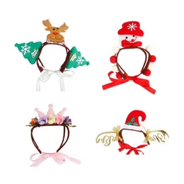 Cat Costumes Dog Hat Decorations Cat Headgear A Variety Of Pets Lovely Christmas Headwear Selling With Various Pattern 7Md J1 Drop D Dhqid