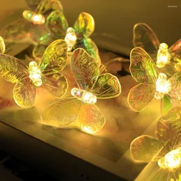 Strings Kolorowe lampki łańcuchowe motyla 20/40LEDS Dekoracja świąteczna