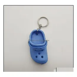 Key Rings Key Rings Jewelry Custom 1Pc Cute 3D Mini Eva Beach Hole Little Croc Shoe Keychain Girl Gift Bag Accessories Decoration Ke Otxjn