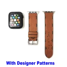 Top l Flower Designer Watch Bands tiras para Apple Watch Band 49mm 38mm 40mm 41mm 42mm 44mm 45mm Iwatch 8 7 6 5 Bandas Pu Leather Straps Fashion Stripes WatchBand WatchBand