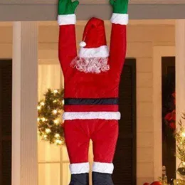 Жениться на Рождестве Санта -Клаус висящий кукольный окно Навидад Рождественский орнамент рождественский орнамент Рождество на открытом воздухе.
