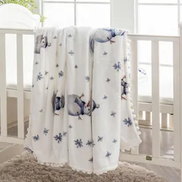 Cobertores Long Fleece Blanket Christmas Flannel Double -Sosed Printing Ball Autumn and Winter Spa