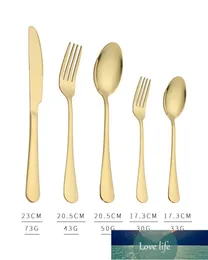 Gold Silver Stainless Steel Flatware Set Food Grade Silverware Cotest Set redskap Inkludera knivgaffel Teskedfabrik