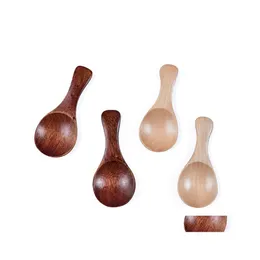 Spoons Natural Wood Coffee Tea Sugar Salt Spoon Kitchen Utensils Mini Wooden Cooking Tools Childrens Spoons Inventory Wholesale Drop Dhwip
