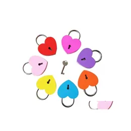 Door Locks 7 Colors Heart Shaped Concentric Lock Metal Mitcolor Key Padlock Gym Toolkit Package Door Locks Building Supplies Drop De Dhq7B