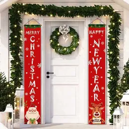 Banner natalizio per porta appesa Ornamenti natalizi Decorazioni natalizie per la casa all'aperto Decorazioni natalizie Capodanno 2023 221208