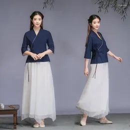 Roupas étnicas roupas vintage para mulheres com calças de perna larga ternos de mulher elegante e o melhor uniforme de tai chi dois conjuntos de peice 10051