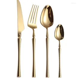 أدوات المائدة مجموعات عتيقة الذهب الغربي السائبة الأوروبية الفولاذ المقاوم للصدأ Ustensiles de المطبخ المطبخ Cetlery من 50dc
