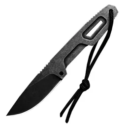 H8221 Outdoor Survival Prosty nóż N690 Biały / czarny kamień do mycia ostrza pełne stalowe rączka kempingowa noże z kydex