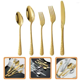 Flatware Sets 1 Set Steak Cutlery Spoons Forks Metal Tableware Western