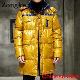 Men's Down Parkas Zongke Capuz Capat Long Casating S Jackets São quente Jaqueta aquecida de inverno 3xl Chegadas de outono 221207