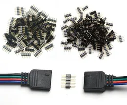 100pcs złącze RGB igła samca do żeńskiej akcesoria oświetlenia typu podwójne połączenie DIY dla paska LED 5050 RGB