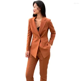 Kadınlar İki Parçalı Pantolon Sonbahar Mizaç Kıdemli Banluk Profesyonel Kıyafet Ceket Kollokasyonu Conjuntos de Mujer Elegante Dos Piezas