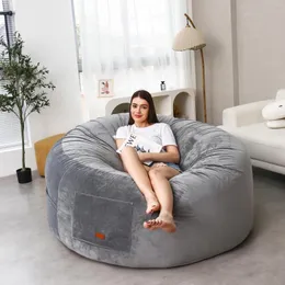 Pokrowce na krzesło Giant Giant Swan Plush Bean Cover 6-7 stóp jasnoszary siedzisko leniwa sofa do salonu sypialnia podwójna