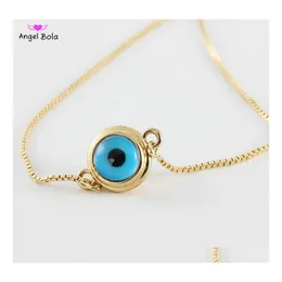 Charm Bracelets Simple And Exquisite Female Mens 18K Gold Evil Eye Size Adjustable Jewelry Bracelet Islamic Muslim Party Activities Dhxp0