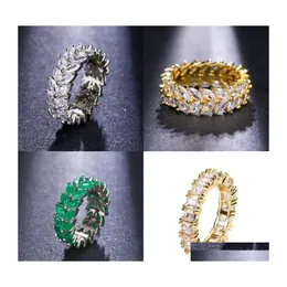 Fedi nuziali Fashion Cubic Zirconia Fedi nuziali per le donne Anello di fidanzamento in cristallo Regalo per gioielli da festa 249 D3 Drop Delivery Dh8C0