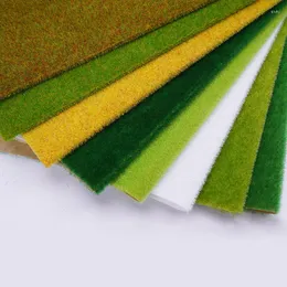 装飾的な花25/50/100cm人工草地Diy Grass Grass Mat Lawn Turf Fake Green Carpet Scenery Layout Home Floor Decoration