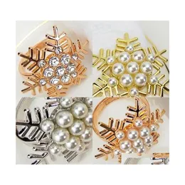 Napkin Rings Festival Napkins Buckle Christmas Exquisite Snowflake Modeling Rhinestone Napkin Ring El Restaurant Table Paper Towel R Dhxay