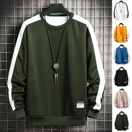 Mens Jackets Fashion Harajuku Sweatshirts Men Spring Autumn 6 Color Hoodie Mens Casual ONeck Patchwork Sweatshirt for Young Men 221207