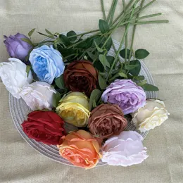 Single Stem Austin Rose Flowers Real Touch Artificial Flowers for Wedding Centerpieces Home Decor Valentines Day Gift