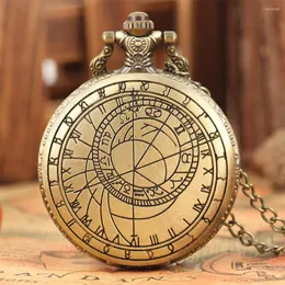 Pocket Watches Bronze Quartz Watch com Chain Chain Pinging Relógio vintage Presentes Homens Mulheres Reloj de Bolsillo