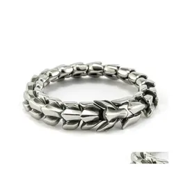 Chain Ouroboros Vintage Punk Bracelet para homens Jóias de aço inoxidável Jóias de moda Hippop Cure 5613 Q2 Drop Delivery Bracelets Dhikd