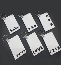 Sublimatie Keychain Love Grad Dad Mom Senior Key Chain Creative Diy Gift Blank MDF Keyrings 20PCS1057099