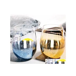 Tumblers Crystal Egg Cup Wine Glass Tumbler Creative Star Cups Starry Sky Cold Juice Milk Drink Mugs Kitchen Bar Drinkware Drop Deli Dh1Ow