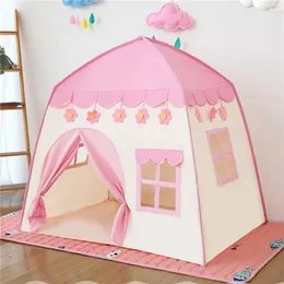 TOY TENTS 1.3M خيمة الأطفال المحمولة wigwam طي الأطفال tipi طفل اللعب منزل كبير الفتيات الأميرة الوردي قلعة الطفل ديكورز 221208