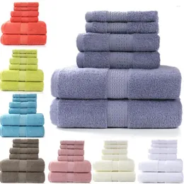 Handduk 6 st/st￤ll in rent bomullsbadupps￤ttning absorberande vuxna handdukar fast f￤rg mjuk ansikte handdusch f￶r badrum